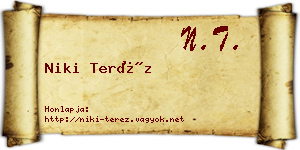 Niki Teréz névjegykártya